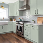 RTA Solid Wood Newtown Base Blind Corner Cabinet Jade Green, 1 Door 1 Drawer 1 Shelf (REQUEST 42" SPACE)